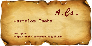 Asztalos Csaba névjegykártya