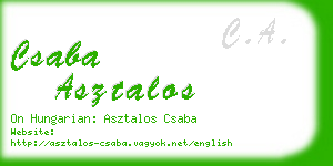 csaba asztalos business card